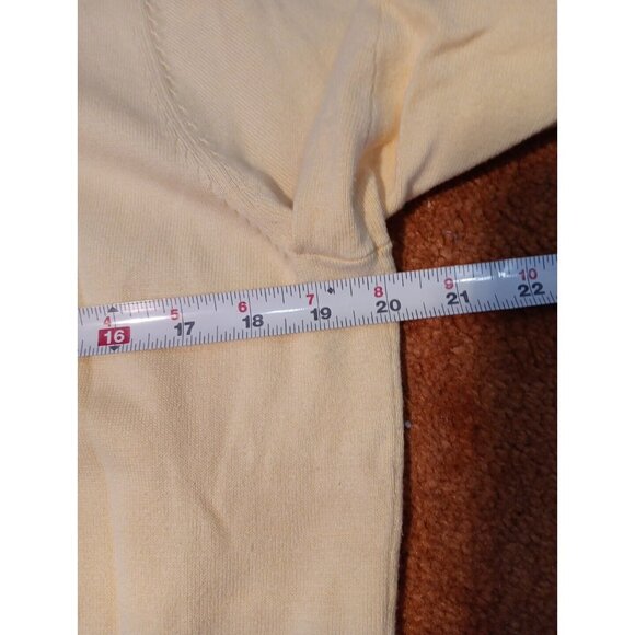 J Jill Cardigan Sweater Womens Size L Yellow Button Up Scoop Neck Knit‎ Pockets - Picture 7 of 10
